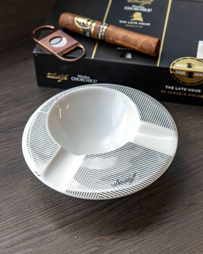 Davidoff Porcelain Round Ashtray (2 Cigars)